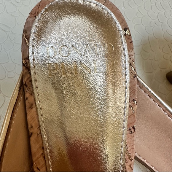 Donald J Pilner Cassia Natural Platino Cork Sandals Size 8 NWOT - Picture 7 of 8